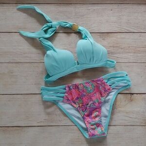 MAPALE 2 PIECE SWIMSUIT WITH HALTER TOP S/M